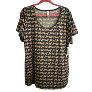 NWT LuLaRoe Pertfect Tee 2XL Blue Westy Scotty Dogs RARE